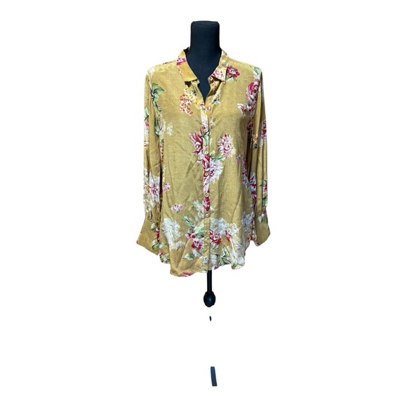 Johnny Was Tops - Johnny Was Vintage Rose Yrene Button Up Shirt